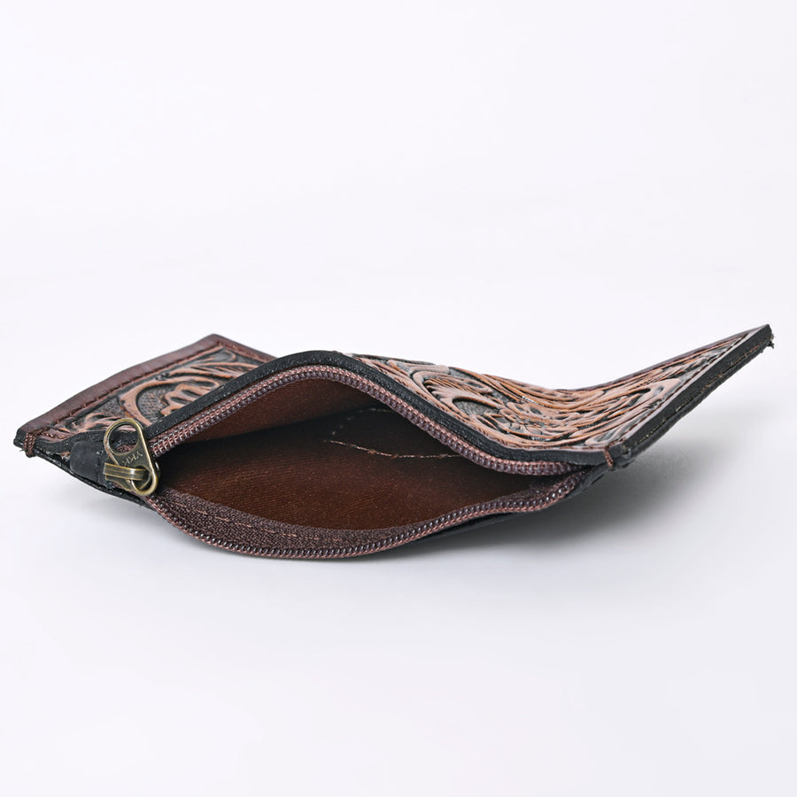 OHLAY Coin Purse Hand Tooled Genuine Leather Western Women Bag | Handbag Wallet Purses for Cute
