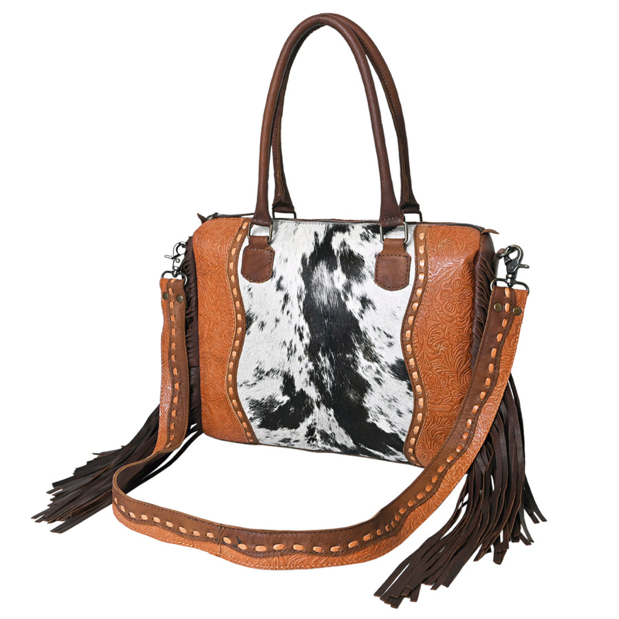 OHLAY KBG301 TOTE Embossed Hair-on Genuine Leather women bag western by Hilason – Cowboy and equestrian accessories