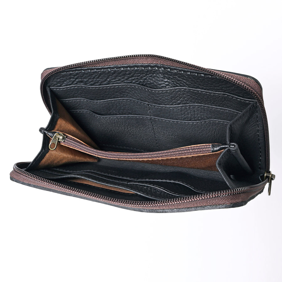 OHLAY Card Holder Hair-On Genuine Leather Women bag western handbag purse | for
