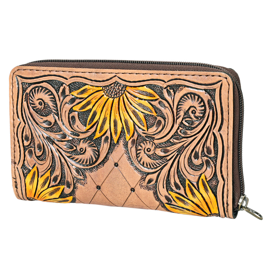 OHLAY KBG304 Coin Purse Hand Tooled Genuine Leather women bag western by Hilason – Cowboy and equestrian accessories