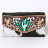 OHLAY KBG306 Coin Purse Hand Tooled Hair-On Genuine Leather women bag western handbag purse