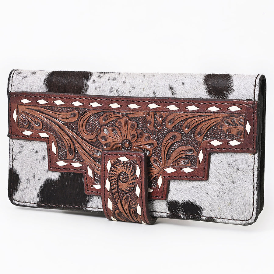 OHLAY KBG307 Coin Purse Hand Tooled Hair-On Genuine Leather women bag by Hilason – Cowboy and equestrian accessories
