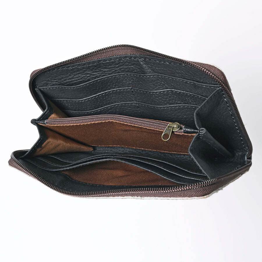 OHLAY Coin Purse Embossed Hair-On Genuine Leather Women Bag Western Handbag | for Cute