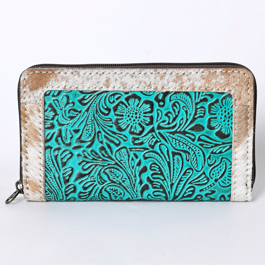 OHLAY Coin Purse Embossed Hair-On Genuine Leather Women Bag Western Handbag | for Cute