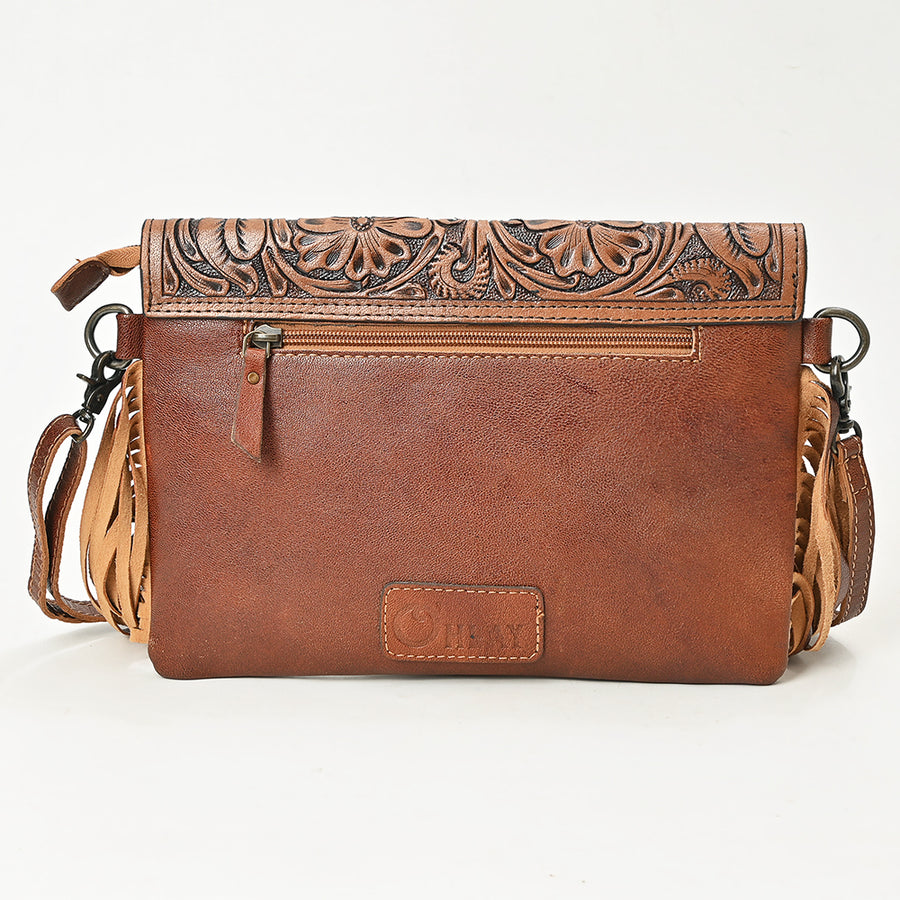 OHLAY Wallet Hand Tooled Hair-On Genuine Leather Women Bag Western Handbag Purse | Womens Handbags |Leather Belt for Summer