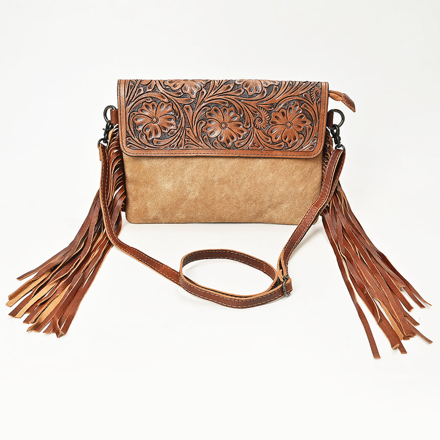 OHLAY Wallet Hand Tooled Hair-On Genuine Leather Women Bag Western Handbag Purse | Womens Handbags |Leather Belt for Summer