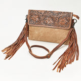 OHLAY WALLET Hand Tooled Hair-on Genuine Leather women bag western handbag purse