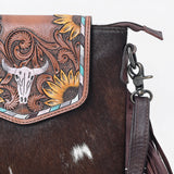 OHLAY KBG313 Cross Body Hand Tooled Hair-On Genuine Leather women bag western handbag purse