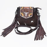 OHLAY KBG313 Cross Body Hand Tooled Hair-On Genuine Leather women bag western handbag purse