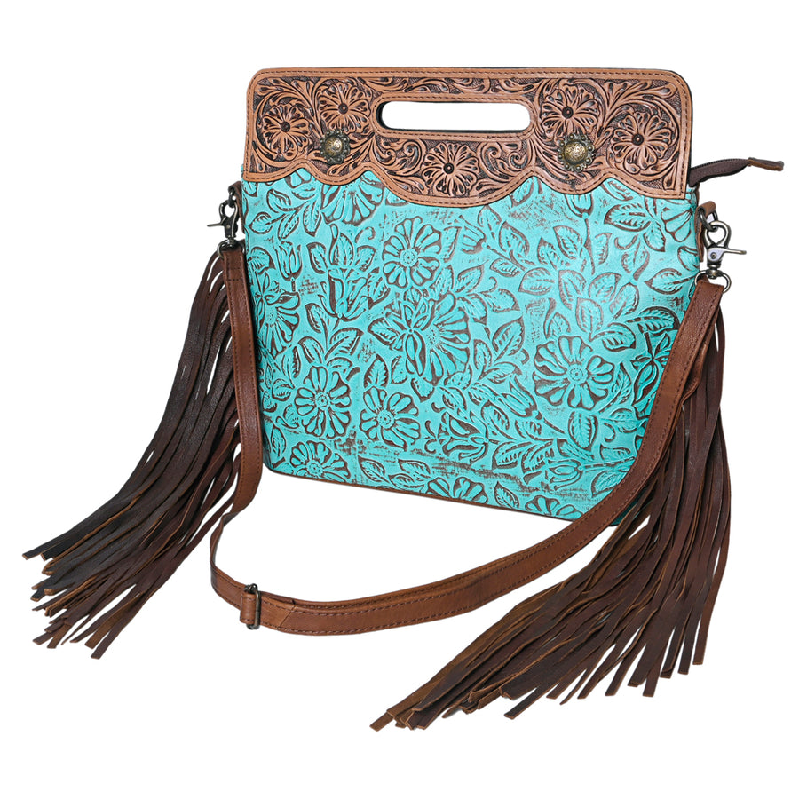 OHLAY KBG314 Clutch Hand Tooled Embossed Genuine Leather women bag by Hilason – Cowboy and equestrian accessories