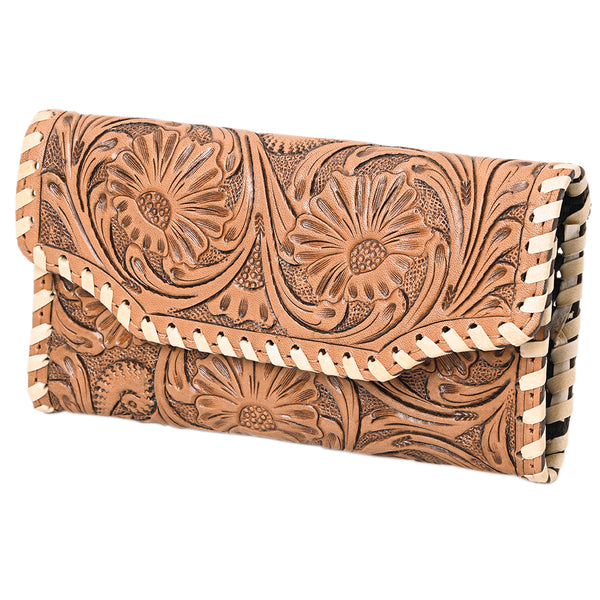 OHLAY WALLET Hand Tooled Genuine Leather women bag western handbag purse - Uhorse
