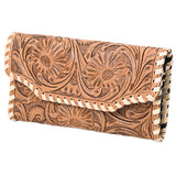 OHLAY WALLET Hand Tooled  Genuine Leather women bag western handbag purse