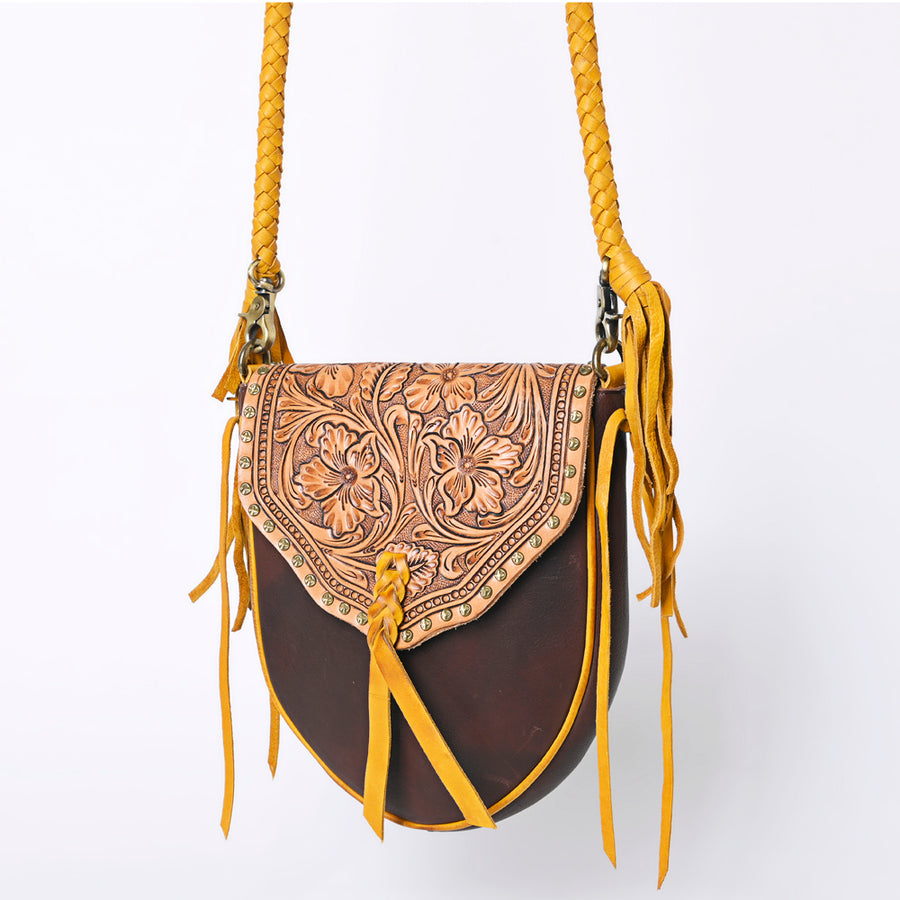 American Darling Cross Body Hand Tooled Genuine Leather Western Women Bag | Brown Handbag Purse Crossbody for Cute - Uhorse
