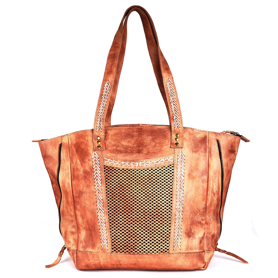 Never Mind Nmbgm135B Tote Vintage Handmade Genuine Cowhide Leather Women Bag Western Handbag Purse