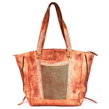 Never Mind Nmbgm135B Tote Vintage Handmade Genuine Cowhide Leather Women Bag Western Handbag Purse