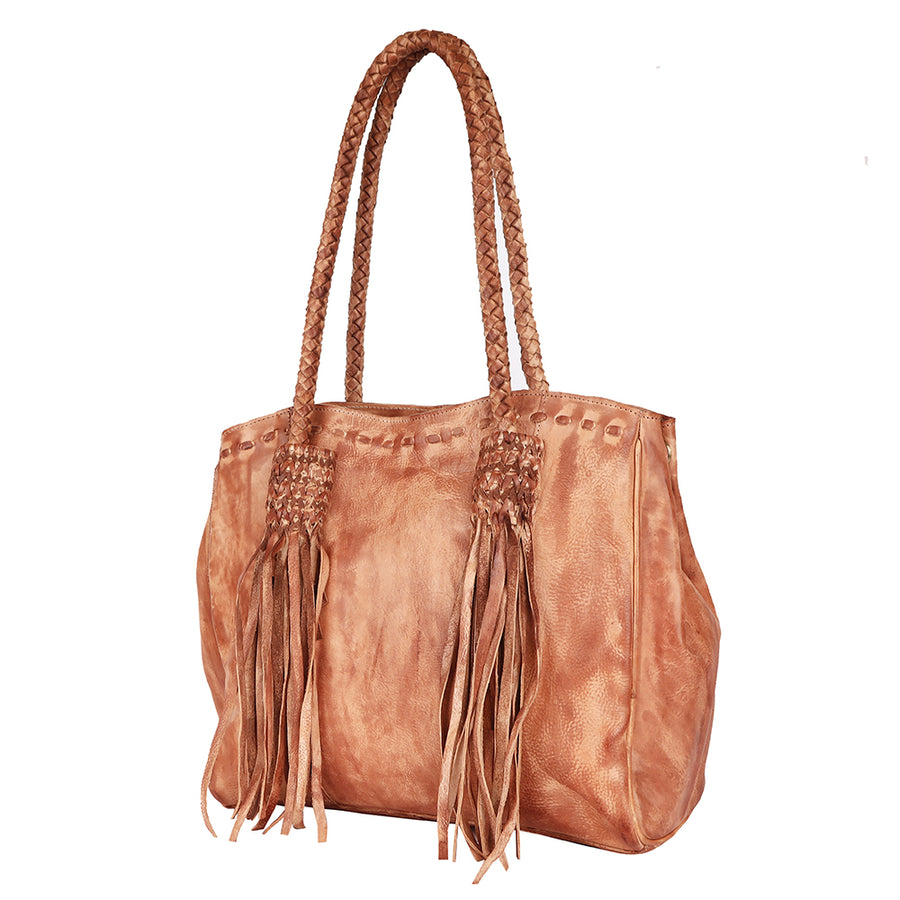 Never Mind Nmbgm141 Tote Vintage Handmade Genuine Cowhide Leather by Hilason – Cowboy and equestrian accessories