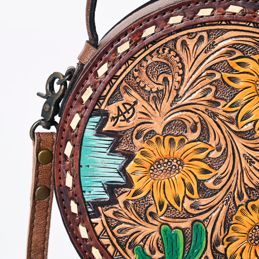 American Darling Canteen Bag Hand Tooled Genuine Leather Western Women | Handbag Purse Travel Clutch