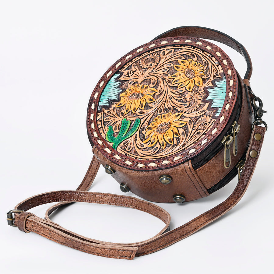 American Darling Canteen Bag Hand Tooled Genuine Leather Western Women | Handbag Purse Travel Clutch