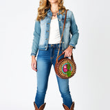 American Darling Canteen Hand Tooled Genuine Leather Women Bag W.