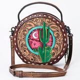 American Darling Canteen Hand Tooled Genuine Leather Women Bag W.