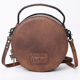 American Darling ADBG1188B Canteen Hand Tooled Genuine Leather Women Bag Western Handbag Purse