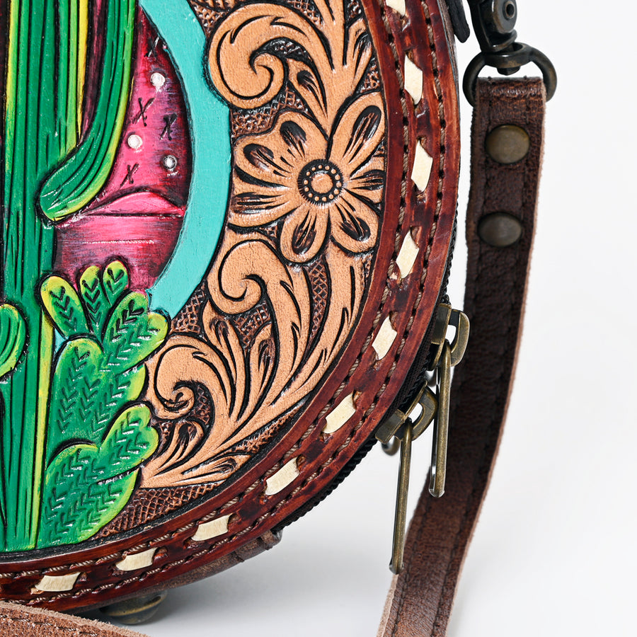 American Darling Canteen Bag Hand Tooled Genuine Leather Western Women | Handbag Purse Travel Clutch