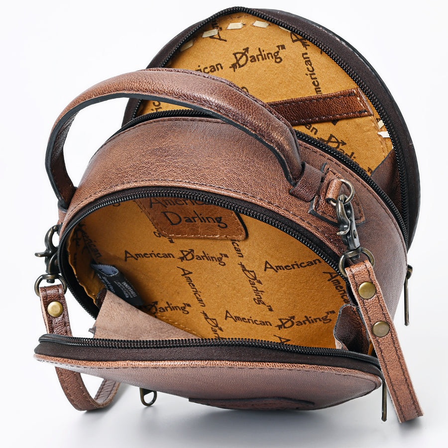 American Darling Canteen Bag Hand Tooled Genuine Leather Western Women | Handbag Purse Travel Clutch