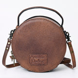 American Darling Canteen Hand Tooled Genuine Leather Women Bag W.