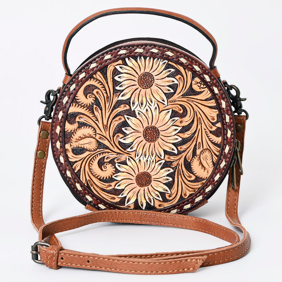 American Darling Canteen Bag Hand Tooled Genuine Leather Western Women | Handbag Purse Travel Clutch