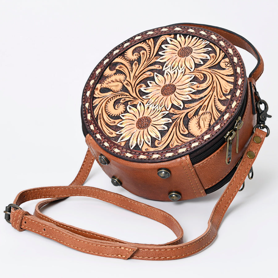 American Darling Canteen Bag Hand Tooled Genuine Leather Western Women | Handbag Purse Travel Clutch