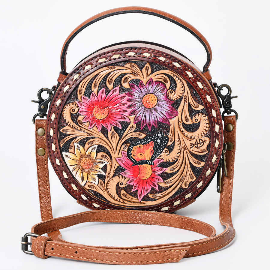 American Darling Canteen Bag Hand Tooled Genuine Leather Western Women | Handbag Purse Travel Clutch
