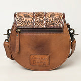 ADBG1222B American Darling Hand Tooled Hair On Genuine Leather Women Bag Western Handbag Purse