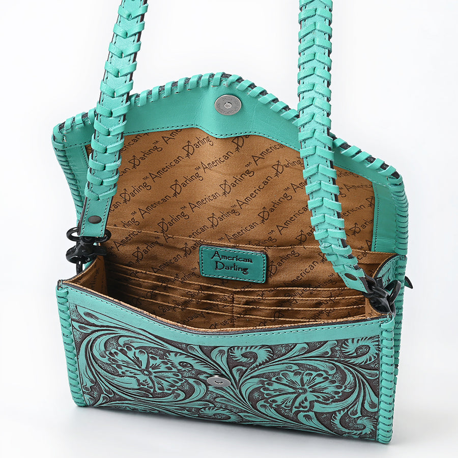 American Darling Wallet Hand Tooled Genuine Leather Western Women Bag | Wristlet Travel