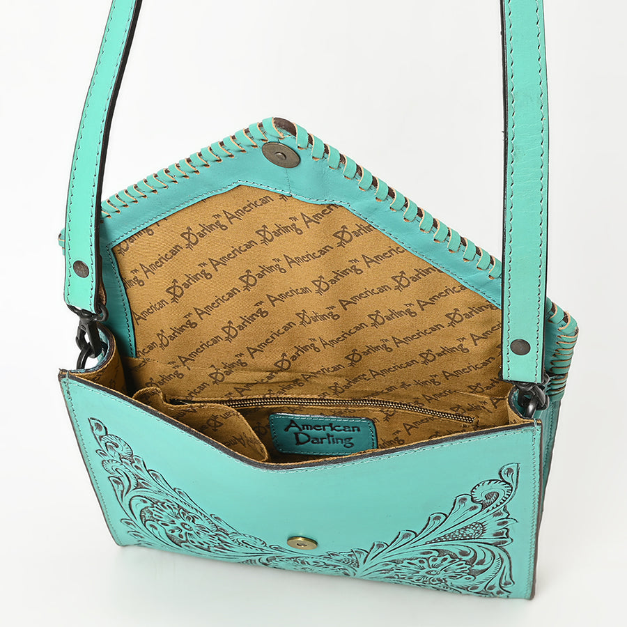 American Darling Envelope Hand Tooled Genuine Leather Western Women Bag Handbag Purse | for Cute