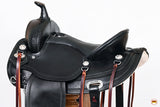 Hilason Western Horse Wide Gullet Trail BlackAmerican Leather Saddle