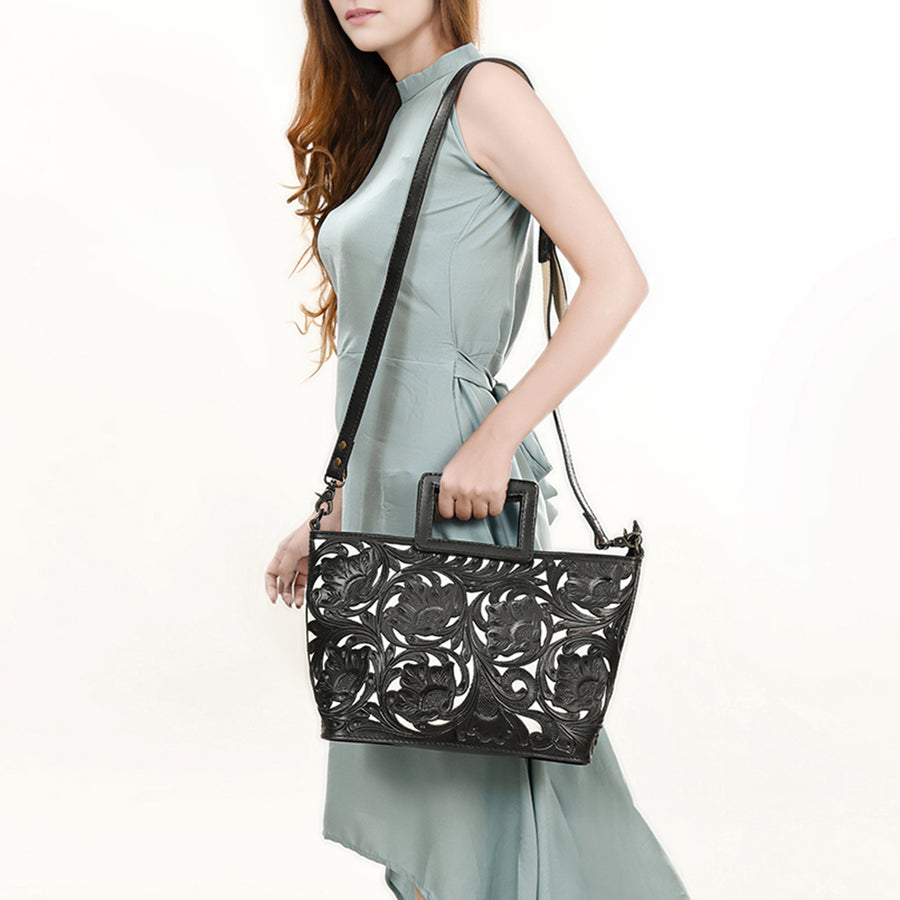 OHLAY KBG324A TOTE Hand Tooled Genuine Leather women bag western handbag purse