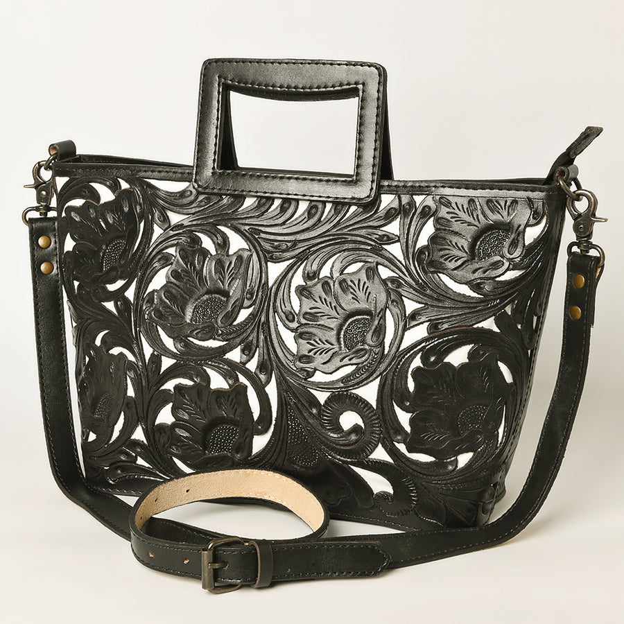 OHLAY KBG324A TOTE Hand Tooled Genuine Leather women bag western by Hilason – Cowboy and equestrian accessories