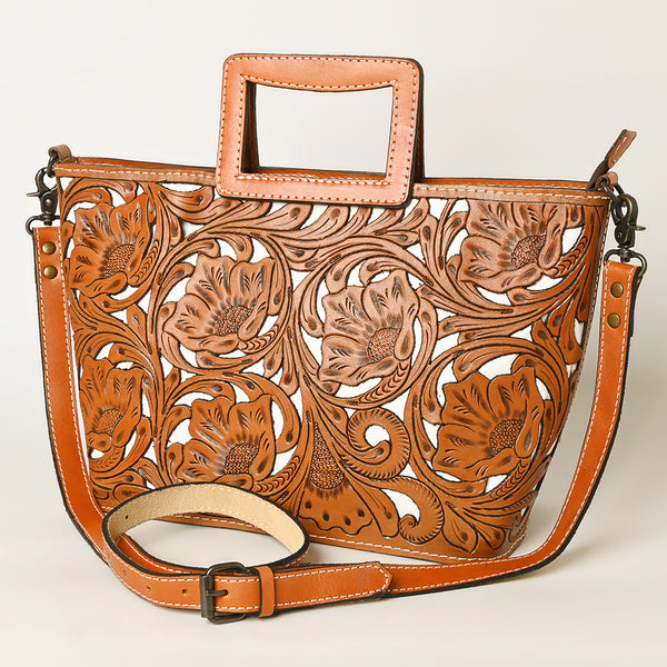 OHLAY KBG324B TOTE Hand Tooled Genuine Leather women bag western by Hilason – Cowboy and equestrian accessories