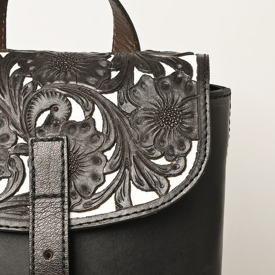 OHLAY Backpack Hand Tooled Genuine Leather Women's Bag Western Handbag Purse | Womens Handbags Belt for Women Summer