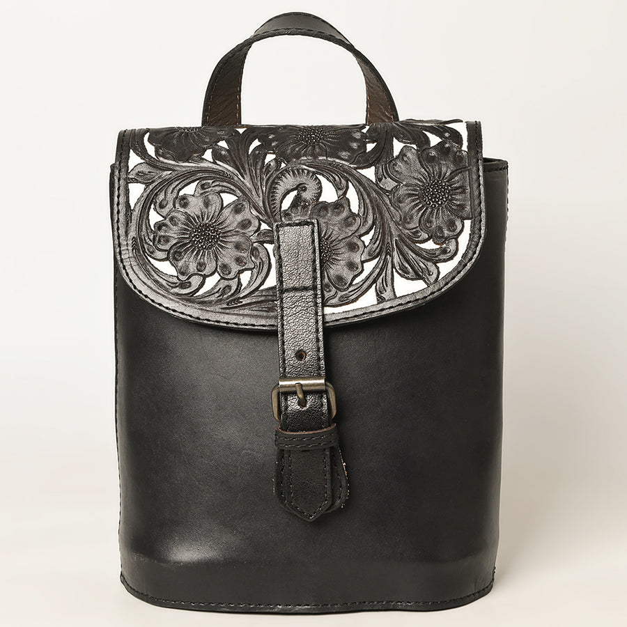 OHLAY Backpack Hand Tooled Genuine Leather Women's Bag Western Handbag Purse | Womens Handbags Belt for Women Summer