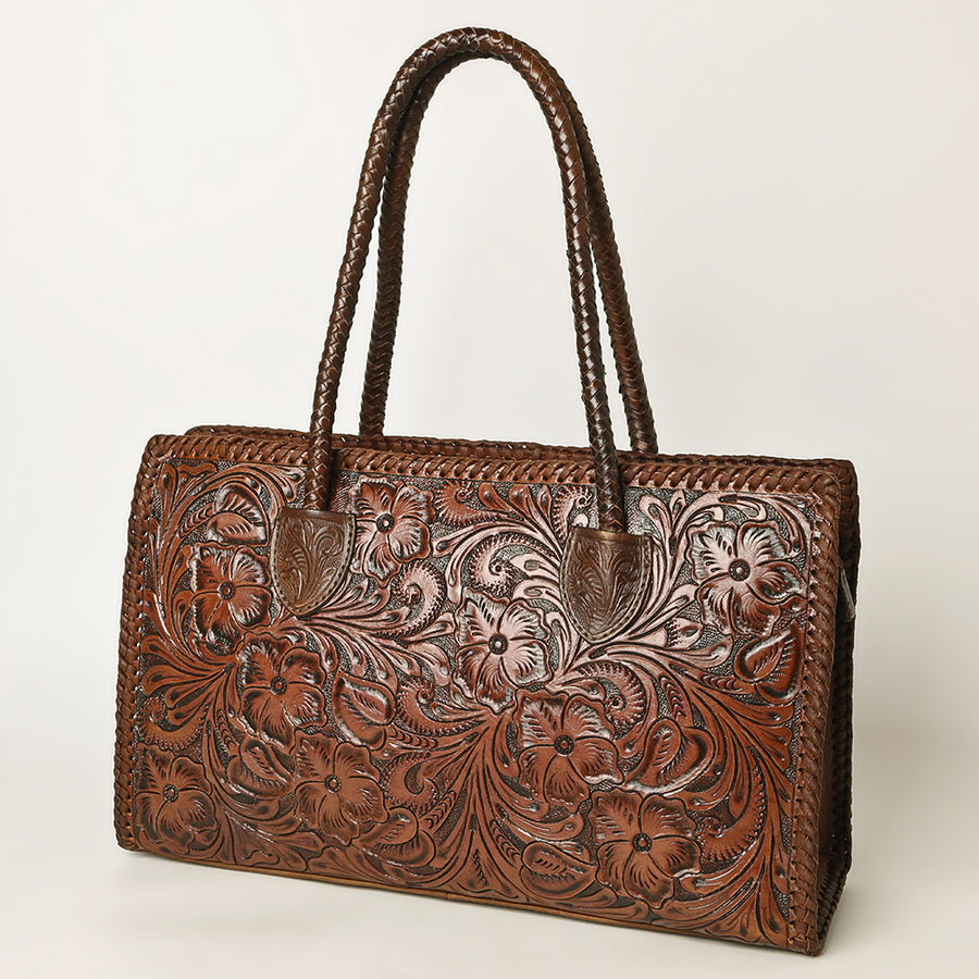 OHLAY KBG319B TOTE Hand Tooled Genuine Leather women bag western by Hilason – Cowboy and equestrian accessories