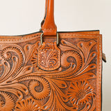 KBG334C Ohlay W. Genuine Leather Hand Tooled Women Tote Bags – Hilason