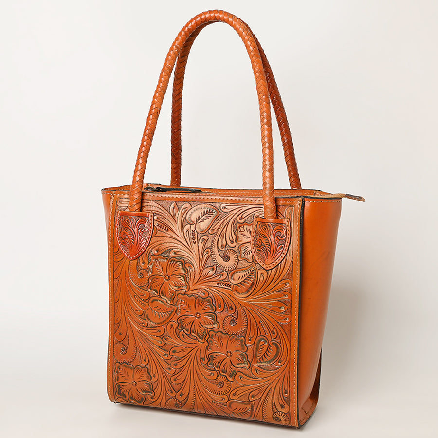 OHLAY KBG338B TOTE Hand Tooled Genuine Leather women bag western by Hilason – Cowboy and equestrian accessories