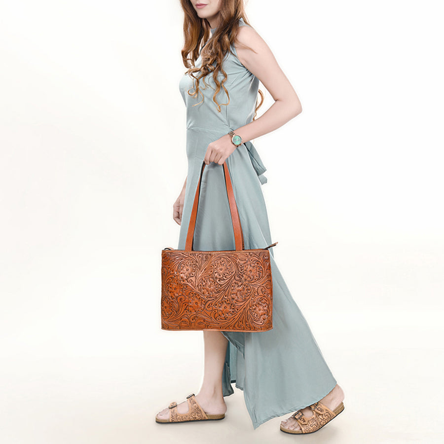OHLAY KBG341 TOTE Hand Tooled Genuine Leather women bag western handbag purse