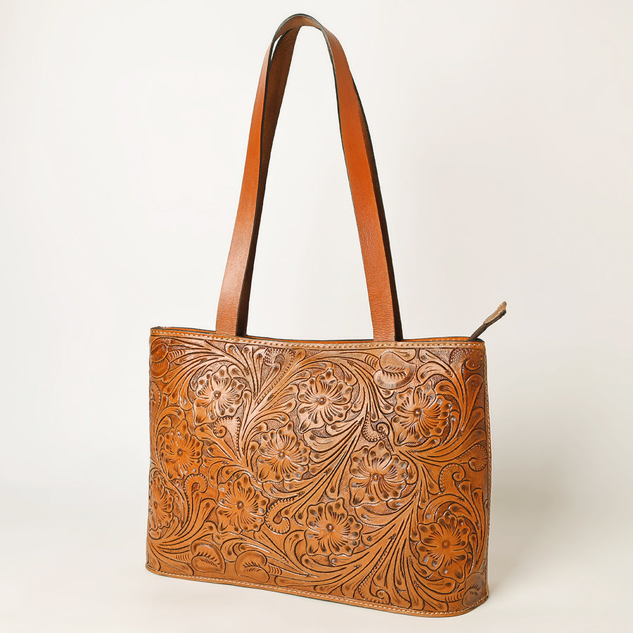 OHLAY KBG341 TOTE Hand Tooled Genuine Leather women bag western by Hilason – Cowboy and equestrian accessories