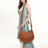 OHLAY Cross Body Hand Tooled Hair-On Genuine Leather Women Bag Western Handbag Purse | for