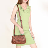 OHLAY Wallet Hand Tooled Genuine Leather Women Bag Western Handbag Purse | Womens Handbags |Leather Belt for Summer