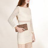 OHLAY Wallet Hand Tooled Genuine Leather Women Bag Western Handbag Purse | Womens Handbags |Leather Belt for Summer