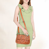 OHLAY Wallet Hand Tooled Genuine Leather Women Bag Western Handbag Purse | Womens Handbags |Leather Belt for Summer