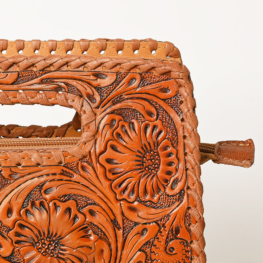 OHLAY Wallet Hand Tooled Genuine Leather Women Bag Western Handbag Purse | Womens Handbags |Leather Belt for Summer